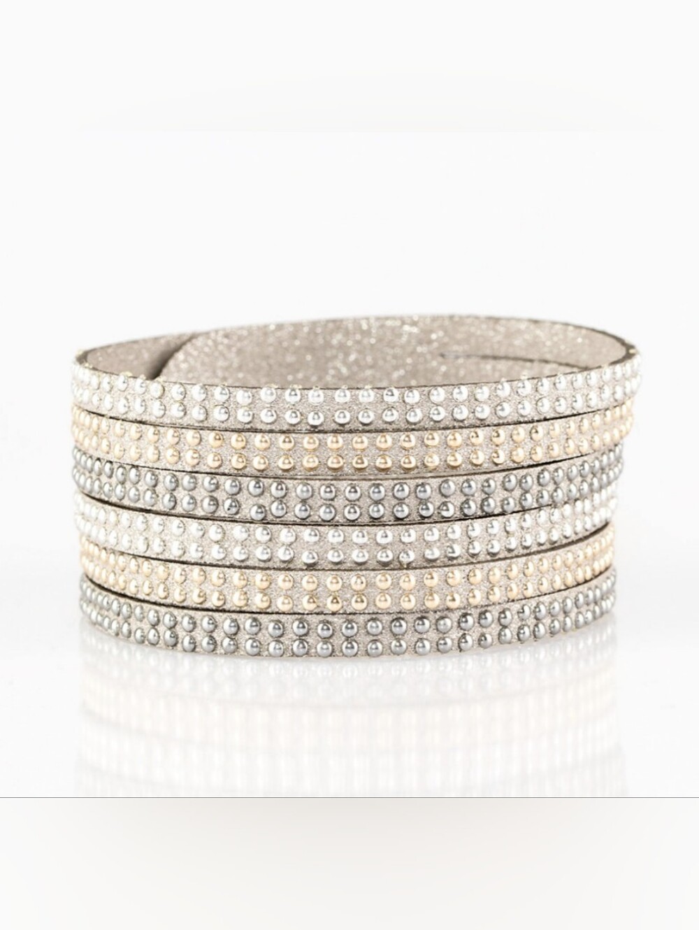 Fight Fire With Fire Sparkling Multi-Row Crystal Wrap Bracelet - Silver & Gold